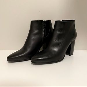 Zara leather heeled ankle boots, NEW!!